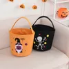 2021 Halloween adereços decorativos pano bolsa de doces abóbora truque ou tratar balde cesta infantil