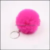 Charms Ustalenia Biżuteria Komponenty 40 Kolory Fluffy Futro Pomnik Keychain Miękkie Faux Fur-Like Car Brelok Key Holder Damska Torba Wisiorek Drop