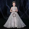 Kleine Kids Sequin Lace First Communion Jurken Glitz Baljurk Pageant Jurk Bloem Meisje Jurken voor bruiloften Banket Kleding G1218