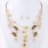 Ketting oorbellen set mode trui bohemian crystal kralen etnische multi -lagen bruiloft parure Bijoux femme kostuum