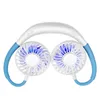 Mini Bluetooth Music USB Uppladdningsbart halsband Lazy Fan Dual Air Cooling Sport 360 graders roterande nacke