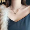 Colares de pingentes de pingente de tira geométrica exclusiva colar de ouro de titânio para mulher coreana 2021 da garota sexy de joalheria de joalheria