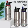 Bouteilles d'eau Cages Flip Paille Buvez une bouteille saine Cyclisme Randonnée Camping avec couvercle extérieur portable