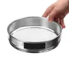 4-300M Round 304 Stainless Steel Flour Sieve Kitchen Food Bean Filter Screen Lab Powder Strainer Sifter Baking 211109