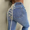 Kobieta Denim Baggy Dżinsy Kobiet Mama Cargo Spodnie Czarny Wysoka Talia Zima Boyfriend Got Odzież Kobiety Odzież A9P 210712