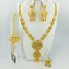 Mode Hochzeit Braut Kristall Schmuck Sets Afrikanische Perlen Dubai Gold Farbe Statement Schmuck Kostüm 211015