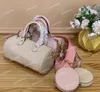 Vente en gros 2021 Empreinte Papillon Sacs à bandoulière 45707 Rose Femmes En Cuir Véritable 2 Pièces Ensemble Sac À Bandoulière Avec Pochette Ronde Bourse Dames BB Sac À Main