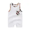 desginer baby clothingBaby vest one-piece clothes summer girl born sleeveless Khaki pajamas thin 0-24 months climbing cloth9n