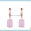 Stud Jewelrydesigners 585 Femmes Quatre Griffe Couleur Simple Tempérament Or Rose Zircon Exquis Boucles D'oreilles Erp12 Drop Delivery 2021 G4Lcq