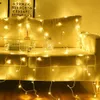 4m 40LEDs Fairy Icicle Lighting String Christmas Wedding Outdoor Waterproof LED USB Curtain Light Shop Window Props Y0720