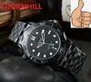 Subdials Work Sports Quartz Battery Powers Watches 42mm High Quality Full Steel Auto Date Men Fashion Casual Watch Reloj230e