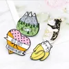 Pins, Brooches 2021 Outdoor Adventure Brooch Enamel Pin Heart Cup Backpack Badges Pins Metal On Clothes Women's For Women Coat