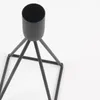 Candle Holders Modern Geometric Holder Hollow Out Metal Candlestick Container Desktop Decor For Home Shops Decoration Iron Black