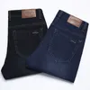 Autumn Business Jeans Men Classic Style Dark Blue Cotton Stretch Denim Pants Male Straight Brand Trousers 210318