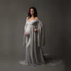 Baby Shower Jersey Dresses Maternity Pography med kappa utrustade för gravid klänning Kvinnor Maxi Gown Duschar PO Shoot97769695865883