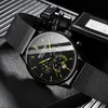 Montres-bracelets Montre à quartz Mode d'affaires pour hommes Trois yeux Minuterie à six aiguilles Calendrier Lumineux