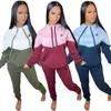 Womens Plush Sweater Designer Sports Tracksuits Joggers Two Piece Pants Set Hoodies Drawstring Zip Outfits