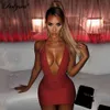 Dulzura bling glitter lantejoulas mulheres cinta mini vestido profundo pescoço decote lace up bandage backless bodycon sexy festa clube outono inverno x0521