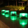 Lampes solaires en plein air Lampe à LED étanche de glace Brique de plancher Carrelage circulaire jardin enterré pelouse