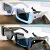 2022SS Official latest Square classic fashion OW40006 OFF sunglasses polycarbonate plate notch frame white men and women glasses with