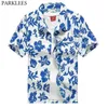 Floral Hawaiian Shirt Men Beach Wear for Guys Summer Short Sleeve Button Down Aloha Shirts Mens Holiday Party Clothing 5XL 210522