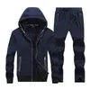 Winter Thick Men Sports Suit Tracksuit Hooded Sportswear Zipper Sweats Suits Hooded Mens Tracksuits Pants Fleece Warm Sets Male 211109