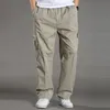 Pantaloni casual da uomo alla moda Pantaloni multitasche in vita elastica da uomo Pantaloni cargo larghi e larghi da jogging di grandi dimensioni 6XL