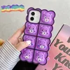 Rainbow Silicone Phone Fodral för iPhone XS 11 12 PRO MAX 6 6S XR 7 8 13 PLUS POP FIDGET Leksaker Push Anti Anglety Relive Stress