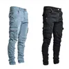 Jeans da uomo Pantaloni casual in denim di cotone Pantaloni cargo multitasche Pantaloni da uomo alla moda con tasche laterali per uomo