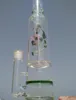 Vintage Nieuwe Paars Bloem Glas Bong Water Pijp Hookah 17 inch Hoogte Honingraat Diffuser DAB Rigs kunnen klantlogo plaatsen