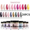 MsSSII 20 / 46PCS Dipping Acrylic Glitter Pigment Pulver Färg Dip Damm Big Set Nail Salon Manicure Dekal