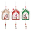 Kerstboom Opknoping Ornamenten Houten Handgemaakte Ambachten Santa Sneeuwman Rendier Hanger Drop Decoraties Xbjk2109