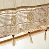 Curtain & Drapes Pastoral Natural Cotton Linen Curtains With Tassels Crochet Hollow Out Lace Edge Cortinas For Living Room Blinds Shower