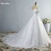 ZJ9059 blanc ivoire 2021 dentelle bas robes de mariée robe de mariée avec grande robe de train grande taille 2-26W