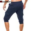 MAGCOMSEN 3/4 Summer Joggers Pants Men's Large Pockets Sweatpants Casual Gym Fitness Trousers Sportswear Drawstring Capris Pants P0811