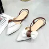 Women Flats Sandals Female Fashion Pointed Toe Mules Slip on Flat Shoes Women Casual Beige Summer Shoes for Women