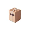 Black Pastry Christmas Party Favor Gift Wrap Brown Color Handmade Macarons Cookies Packaging Box 10*10*10cm Free DHL 400pcs/lot