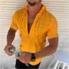Män Hooded Grid Shirts 's Cardigan Zipper Casual Långärmad Formell Klänning S Hawaii Vacation Jogging 210809