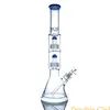 Three Colors Double Stereo Matrix Birdcage Bongs beaker thick base design bubblers oil rigs water pipe dab rig hookahs with 14mm female joint