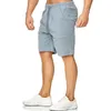 Mäns Shorts Mens Casual Fashion Flax 2021 Sommar Linne Solid Kort Byxor Man Sport Running Training Bermudas Oversiszed 3XL