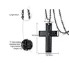 N1151 Ze Stali Nierdzewnej Czarny / Silver Cross Wisiorek Charms Dla Mężczyzn Modlitwy naszyjnik Punk Link Chain 20 cali