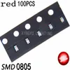 Световые бусины 100 шт./Лот 5 Цветов 0805 SMD Светодиодный комплект DIY Ultra Ярко -красный/зеленый/синий/желтая/белая вода прозрачная высокая эмитдиода