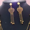 Dubai sieraden sets gouden ketting oorbel set voor vrouwen Afrikaanse hart Frankrijk bruiloft 24 k sieraden Ethiopië bruids geschenken