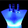 12L LED-uppladdningsbara ishinkar Färgbyte Vin Whisky Kylare Båtformad Champagne Ölhållare för Bar Nattklubb