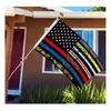 No One Fights Alone Blue Line 3x5ft Flags Outdoor Indoor Decoration Banners 100D Polyester 150x90cm High Quality Vivid Color With Two Brass Grommets
