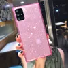 Square Glitter Phone Cases For Samsung Galaxy S20 FE A51 A71 A50 A70 S21 S10 S9 Plus Note 20 Soft 2 In 1 Clear Back Cover