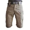 S-5XL Men's Classic Outdoor Waterproof Hiking Fishing Shorts Military Multi-pocket Tactical Cargo No Belt 210713