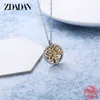 Zdadan 925 Стерлинговое серебро Золотое дерево Жизнь Ожерелья для Женщин Сладкая Мода Ювелирные Изделия Обручальный подарок