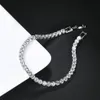 moissanite chain Цирконовый  4 мм, круглый, полный бриллиант, золотая цепочка, трансграничные украшения в стиле хип-хоп