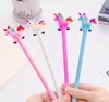 2021 16 Styl Creative Cute Cartoon Unicorn Light Pen Led Lights Głowy Krzemionkowy Gel Pen 0.5mm Biurowe Szkolne Dostawy Papiernicze Prezent Student